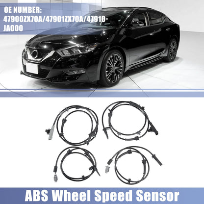 Set of 4 ABS Wheel Speed Sensors No. 47900ZX70A for Nissan