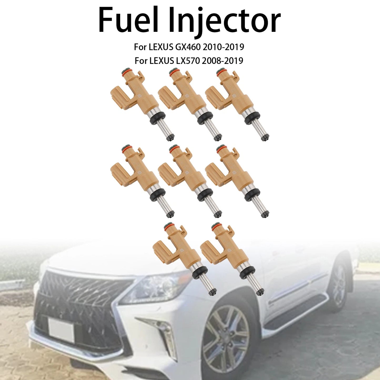 8PCS Fuel Injector 23250-0S020 for Toyota Tundra Sequoia (2008–2019)