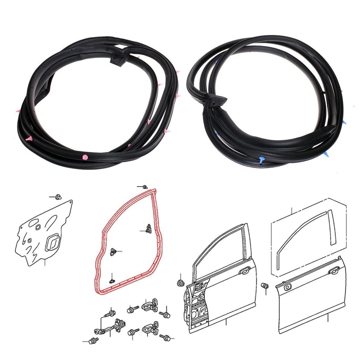 Front Door Weatherstrip for Honda Fit (2004–2006)