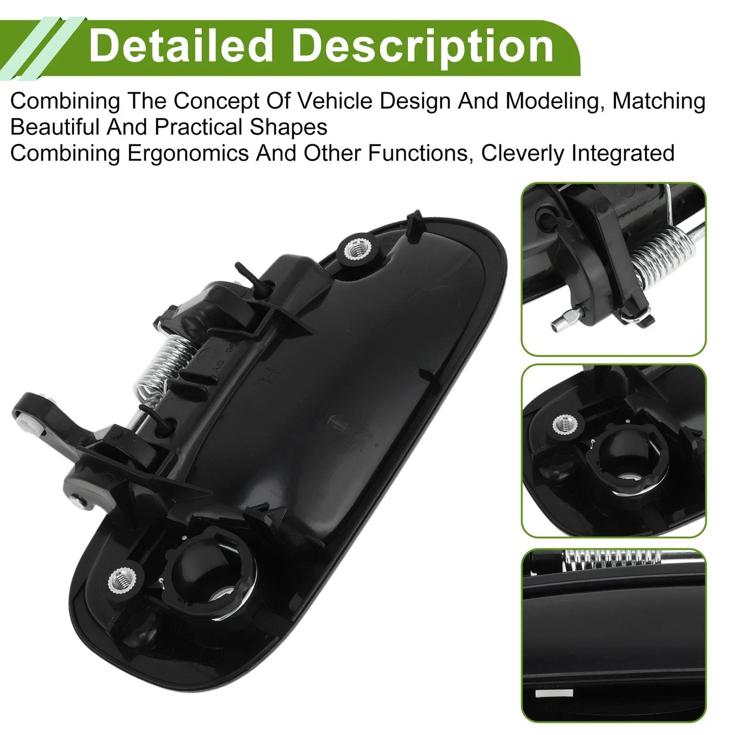 Exterior Door Handle for Honda Civic 1996-2000 Black Front Left Plastic
