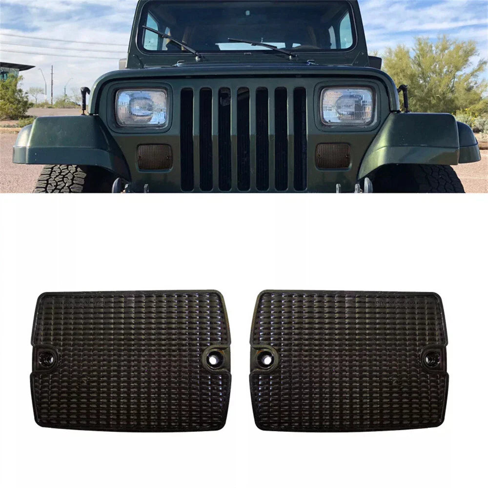 Smoked Front Turn Signal Light Housings for Jeep Wrangler (1987-1995)