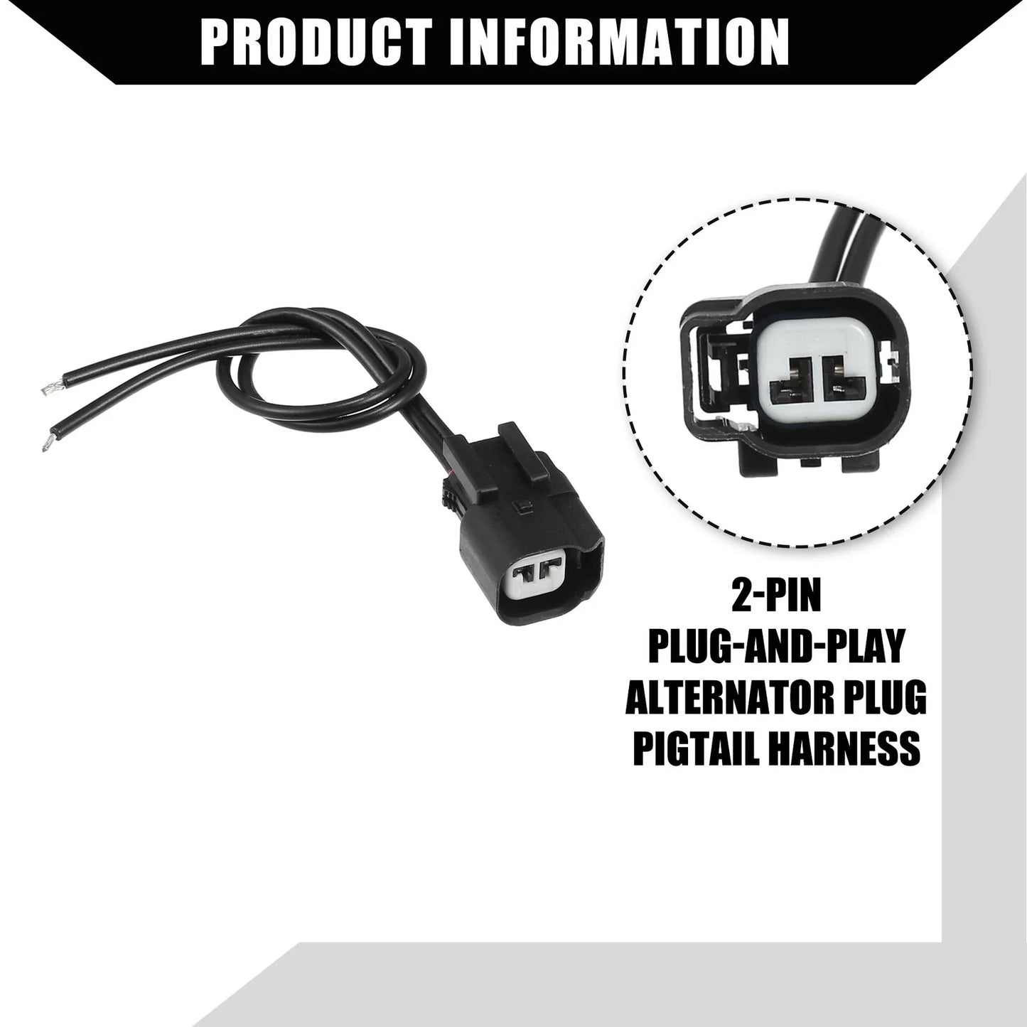 2 x Pin Alternator Plug Pigtail Harness for Dodge Ram 1500 2500 3500 4500