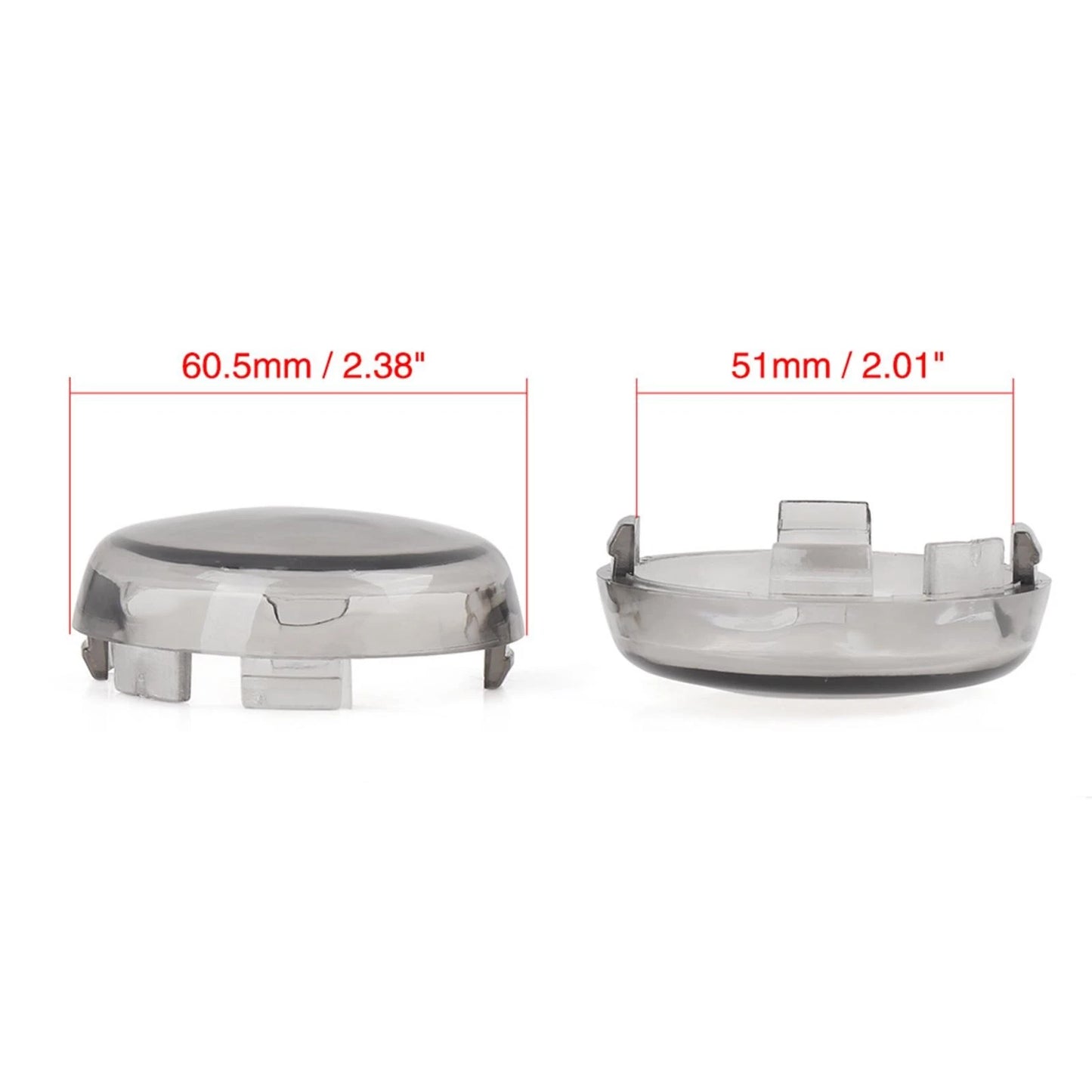 Set of 4 Turn Signal Light Indicator Lens Covers for Harley Davidson (51mm)