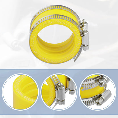 45mm ID Yellow Carburetor Adapter Inlet Intake Pipe Boot with Clamp
