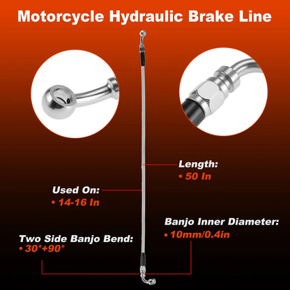 Brake Hose Oil Line for Harley Davidson (No. 46400-04) 50" 30°+90°