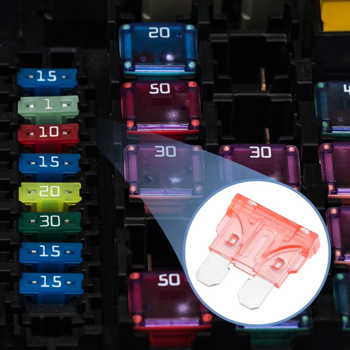 30pcs 40A Medium Blade Style Fuses for Automotive Car Boat