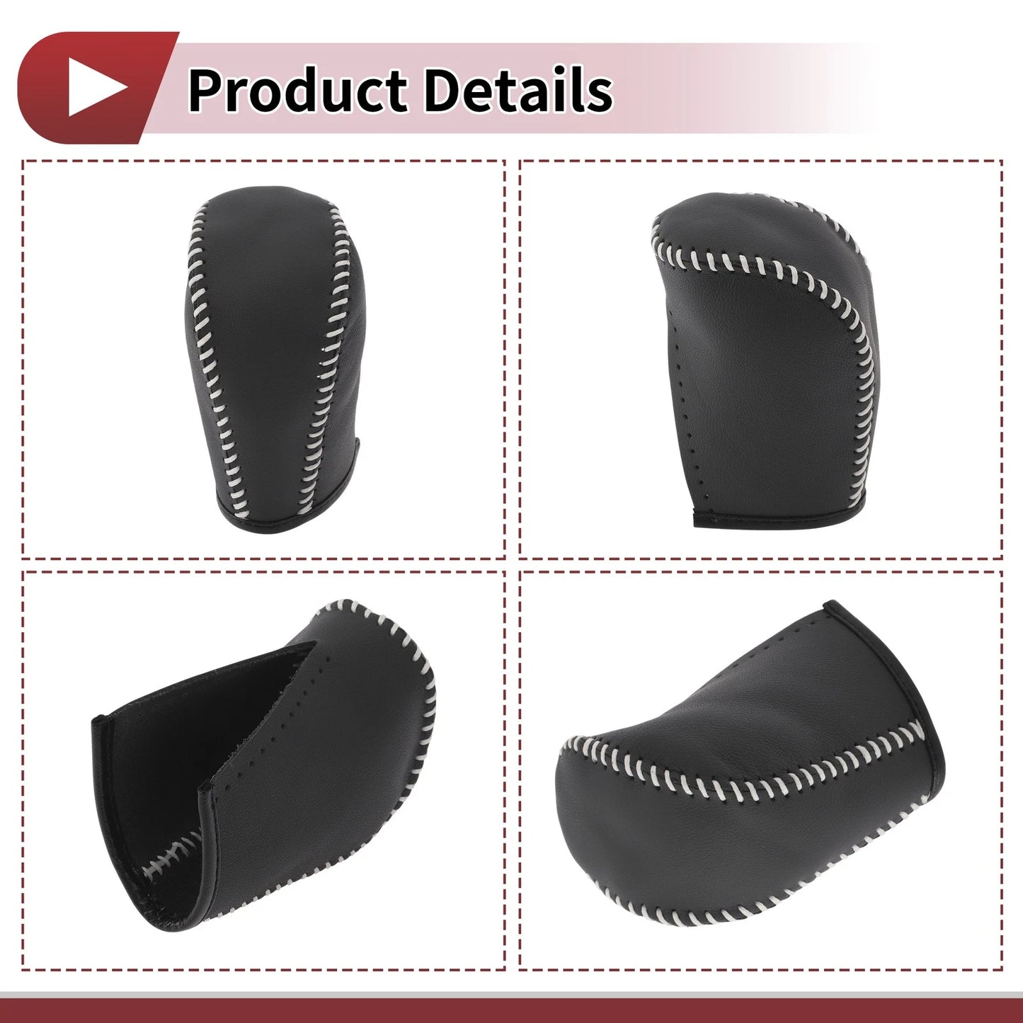 1Pc Gear Shift Knob Cover for Subaru Forester (2006–2012) Black Faux Leather