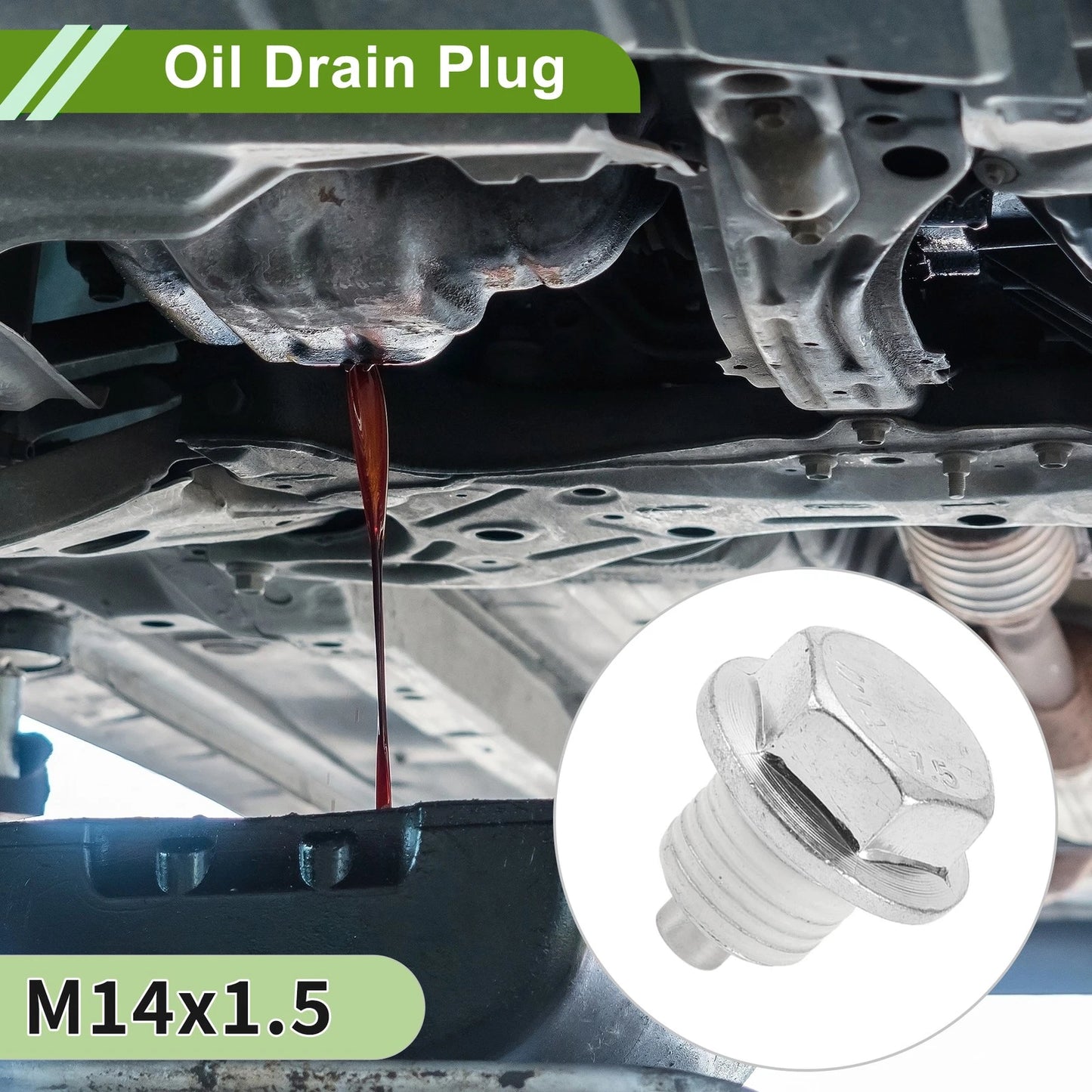 Set of 2 M14x1.5 Aluminum Oil Drain Plug with Gasket for Car