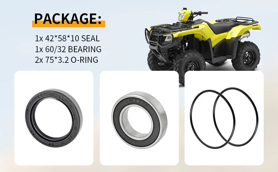 Left Rear Axle Wheel Bearing Seal for Honda Rancher 350 TRX 350 (2000–2006)