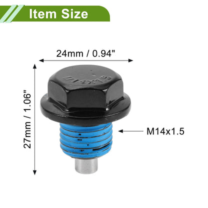 Set of 2 M14x1.5 Aluminum Oil Drain Plug with Gasket for Car Motorcycle