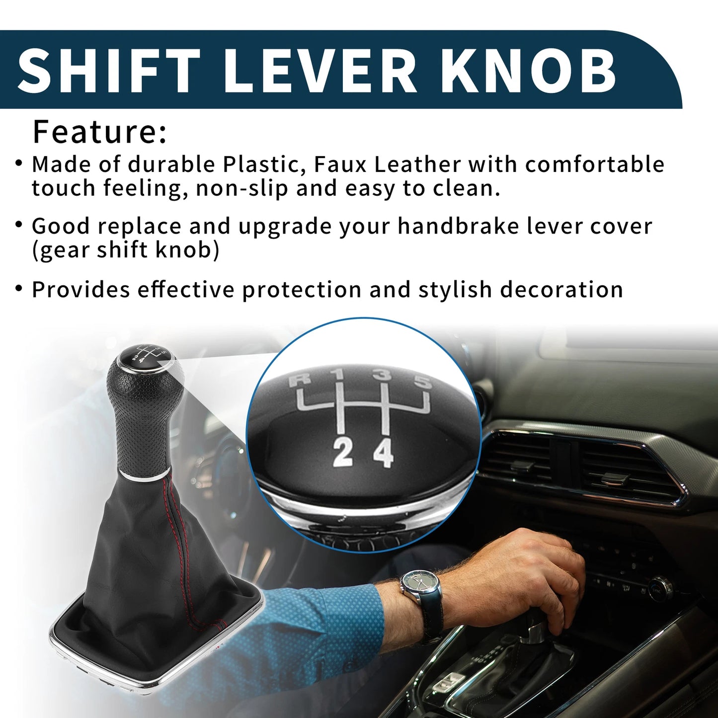 5 Speed Gear Shifter Knob W/ Cover No. 1J0711113EG for VW Bora (1999–2005)