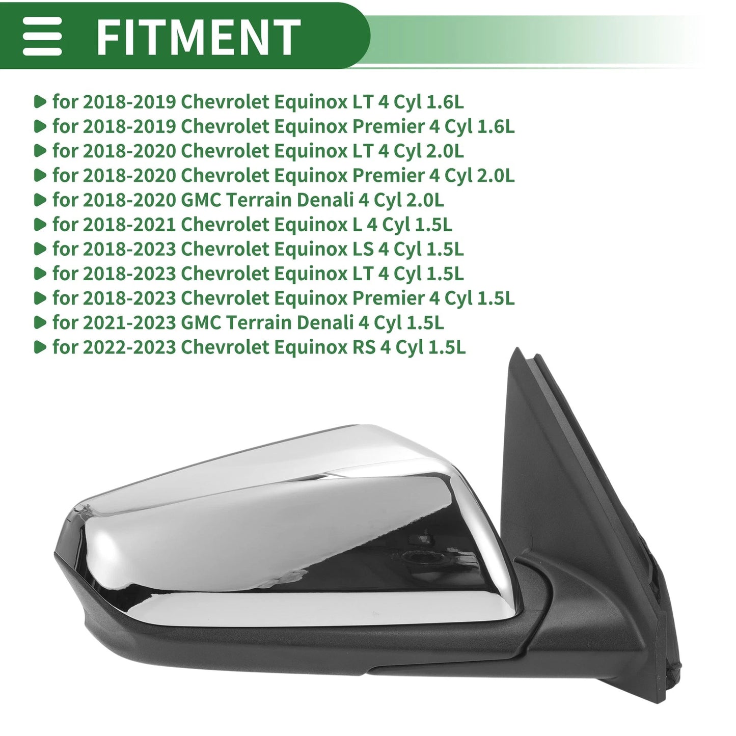 Right Passenger Side Door Mirror for Chevrolet Equinox (2010–2017)
