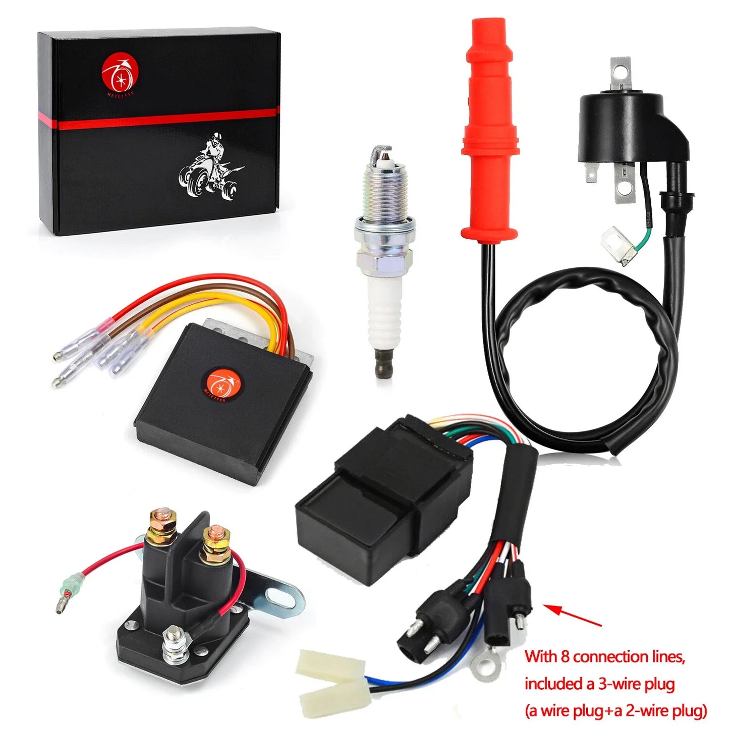 Ignition Coil CDI Relay Spark Plug for Polaris Scrambler 500 (1997–2002)
