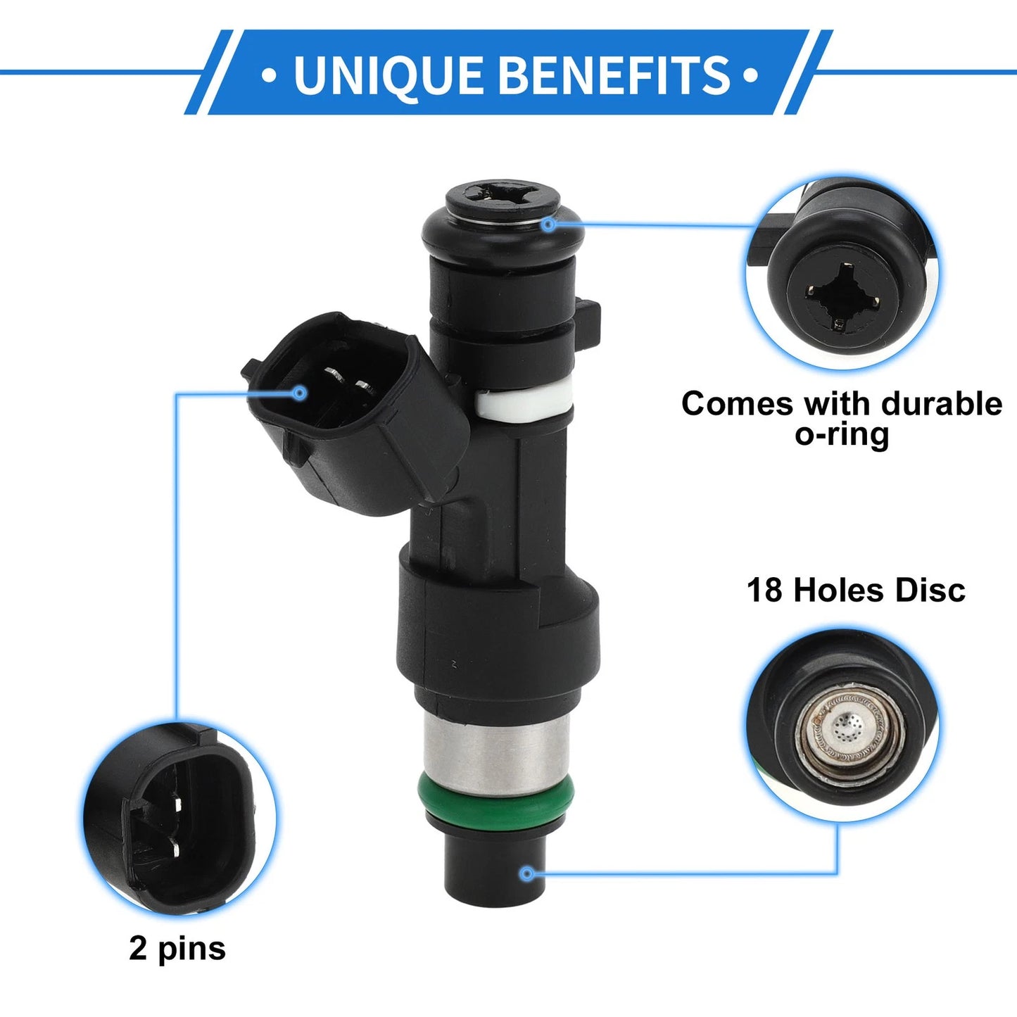 Fuel Injector for Nissan AK12BZ11 CR14DE CR12DE (1 Pc) Black