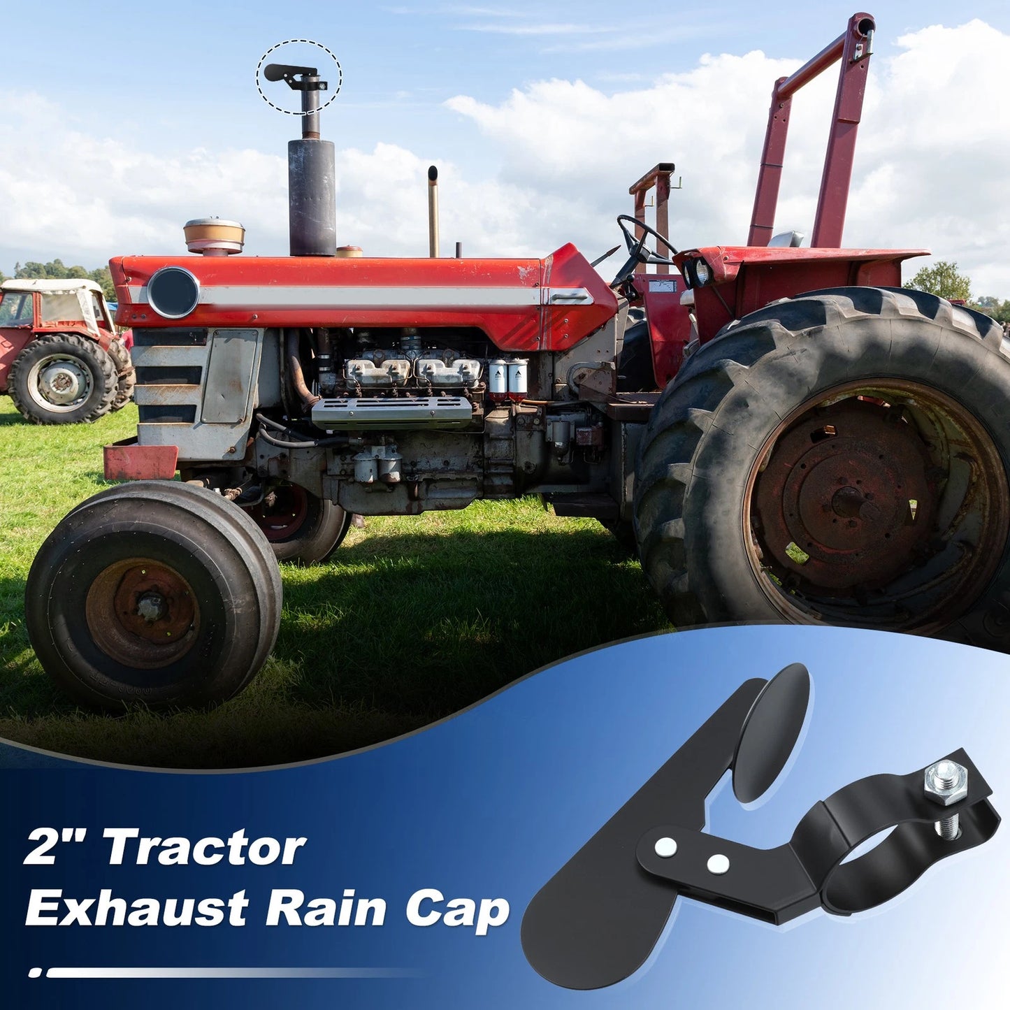 2" Exhaust Rain Cap for Ford, New Holland, John Deere Tractor