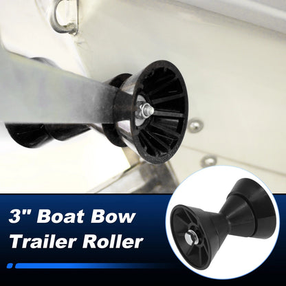 3" Boat Bow Trailer Roller with End Bells & 1/2 Inch Shaft