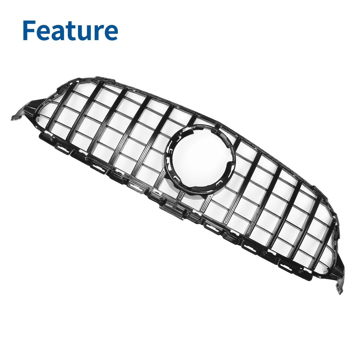Front Upper Bumper Grille for Mercedes-Benz C250 (2013–2016) Black