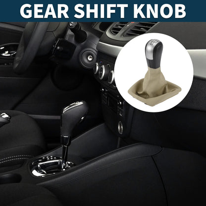 5 Speed Manual Gear Shift Knob w/ Cover for Skoda Octavia (2004–2012) Faux Leather