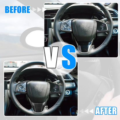 Set of 1 Carbon Fiber Steering Wheel Cover for Honda Civic (2016–2021)