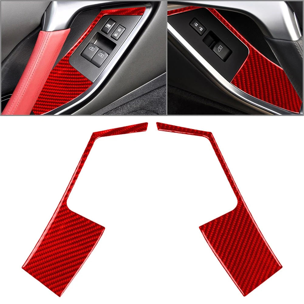 2Pcs Carbon Fiber Gear Shift Knob Cover for Nissan GTR R32 R33 R34
