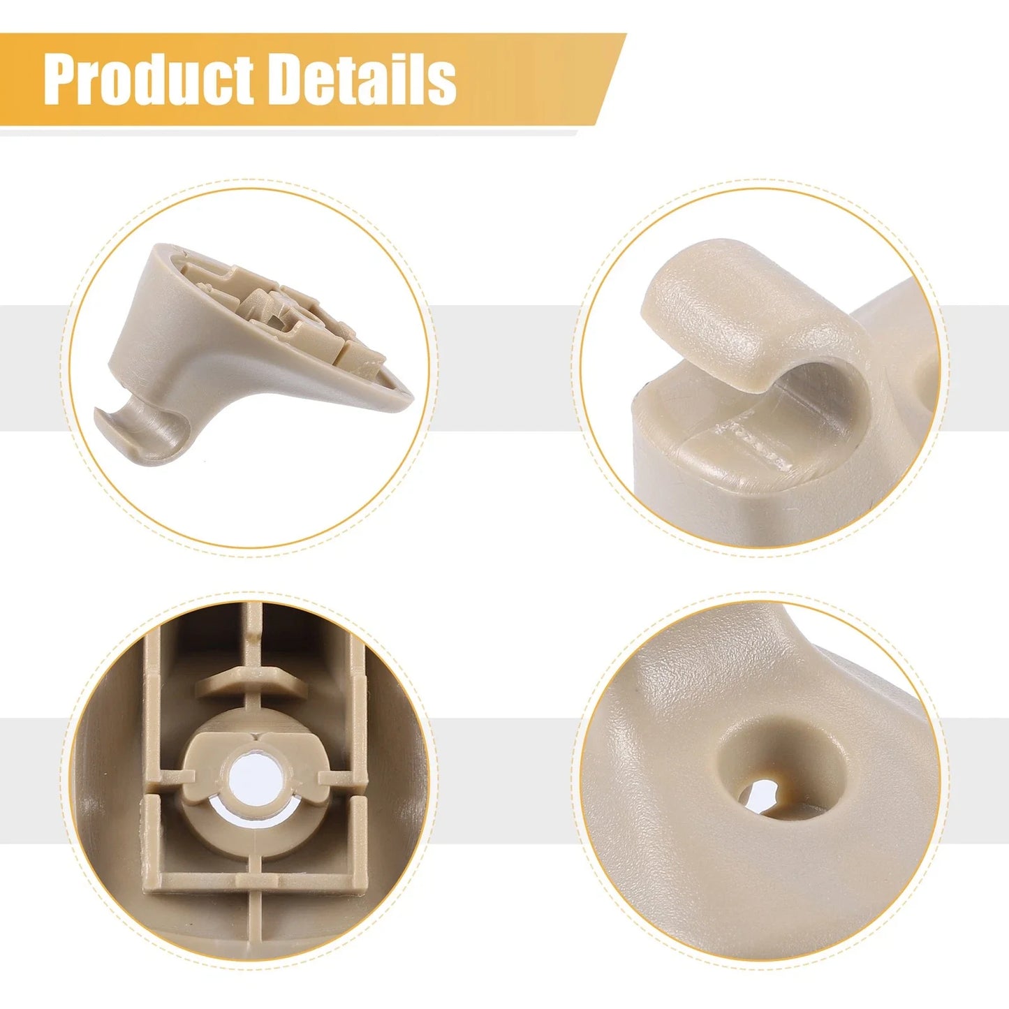 2 x Beige Sun Visor Support Clip Retainers for Dodge Chrysler