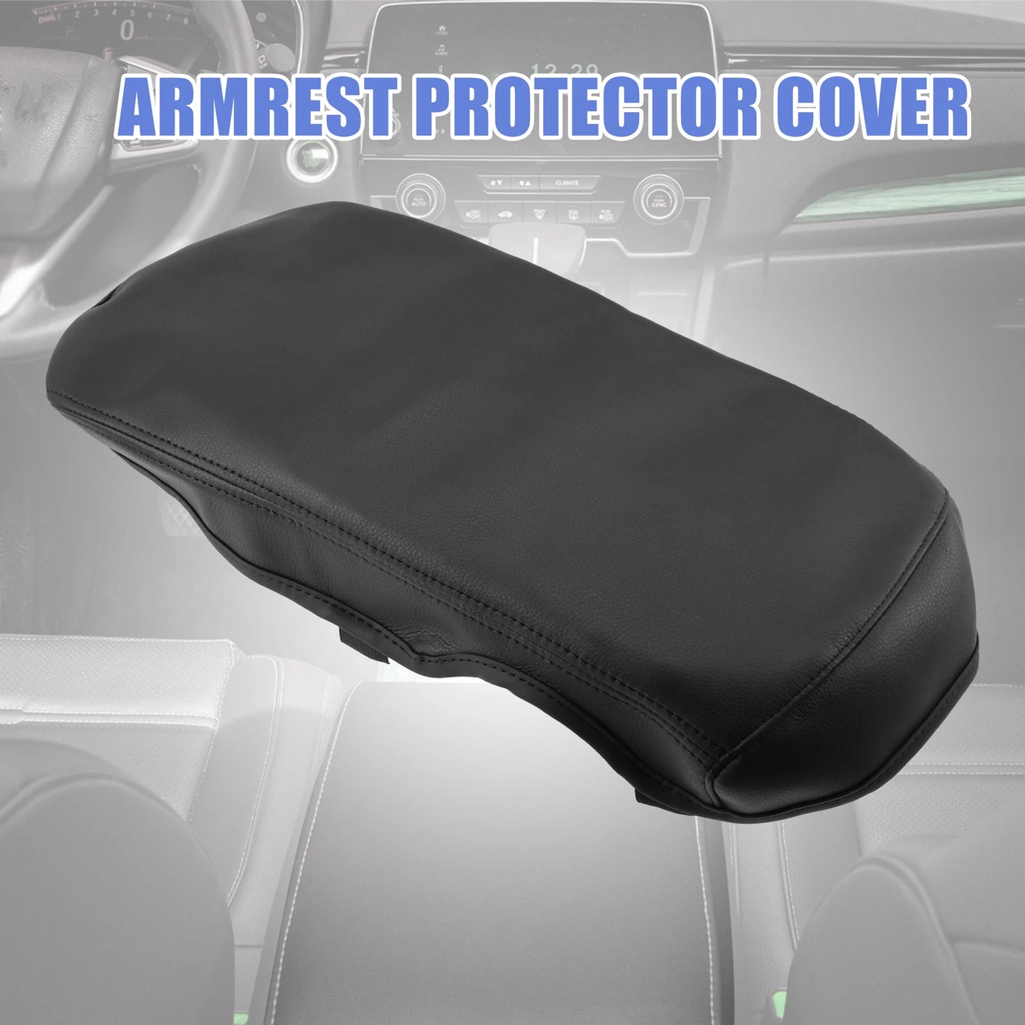 Center Console Armrest Cover for Toyota Crown (2015–2018) Black Faux Leather