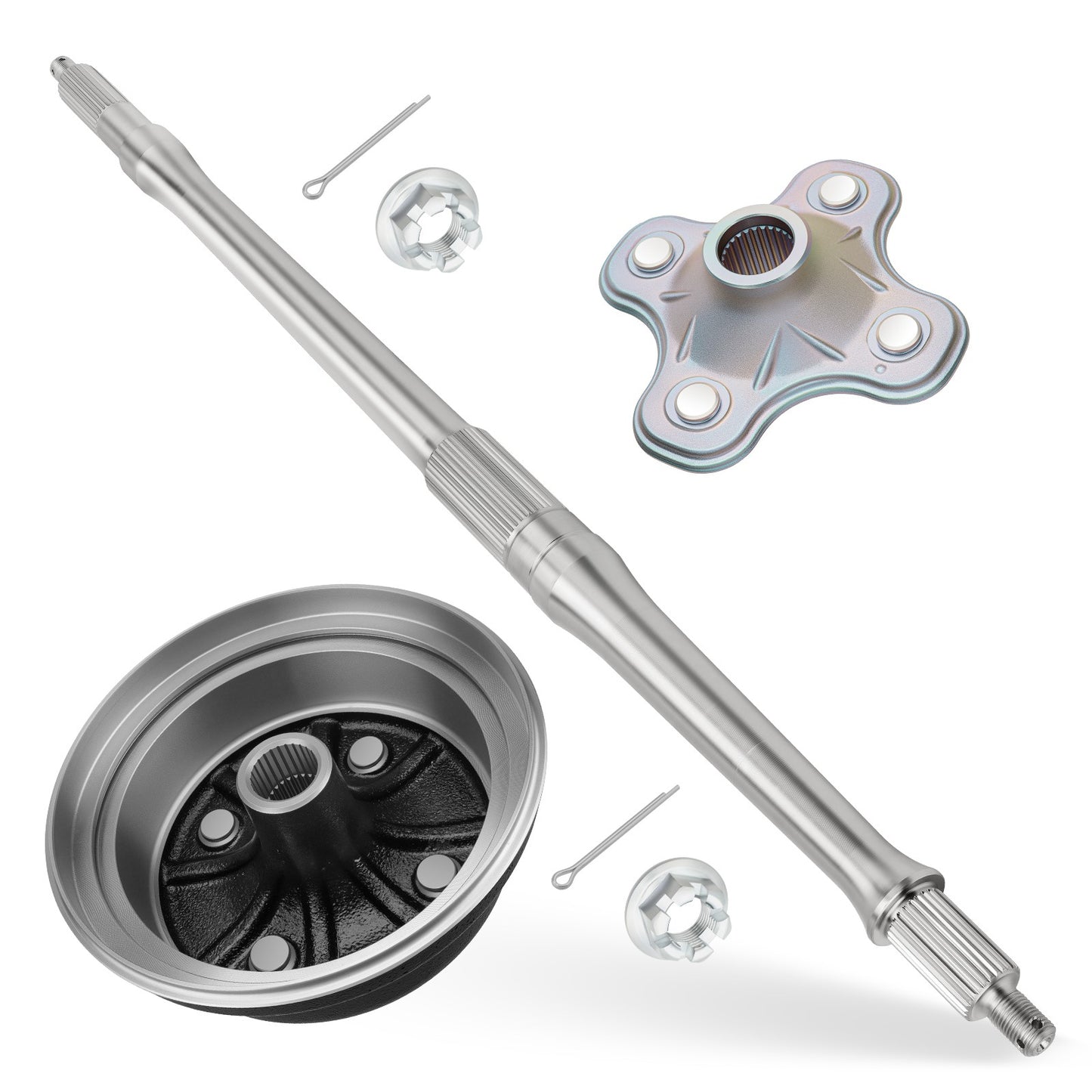 Rear Axle Shaft & Brake Drum for Yamaha Big Bear 350 (1997–1999)