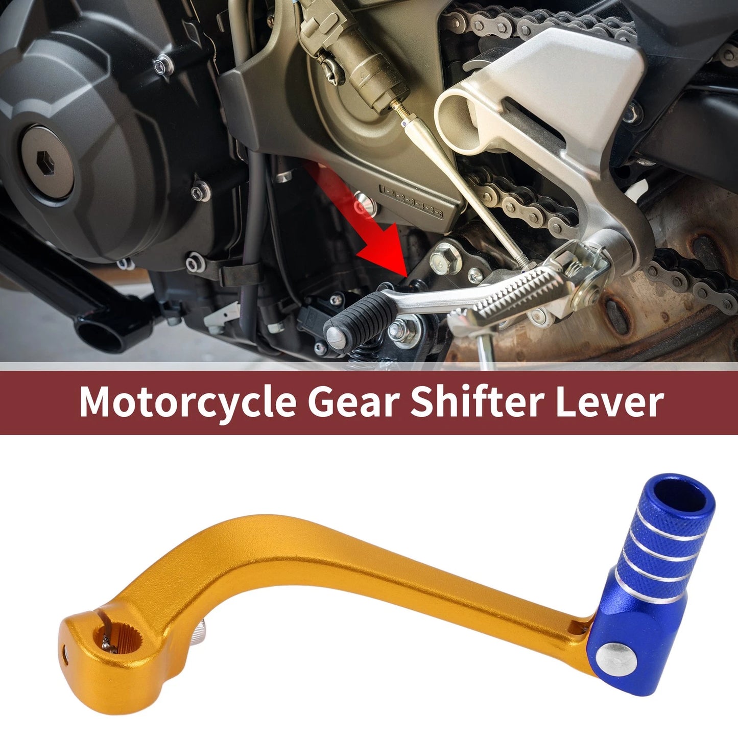 Folding Gear Shifter Lever for Honda CRF110F (2013–2018) Gold Tone