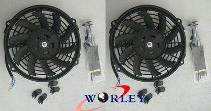 2X 9 Inch 12V Electric Radiator Cooling Fans for Universal Applications