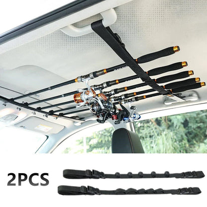 Roof Fishing Rod Rack Pole Holder Strap / 2 Pack for Car