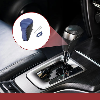 Gear Shift Knob Cover for Honda Accord 8 (2008–2012) Black Blue Leather