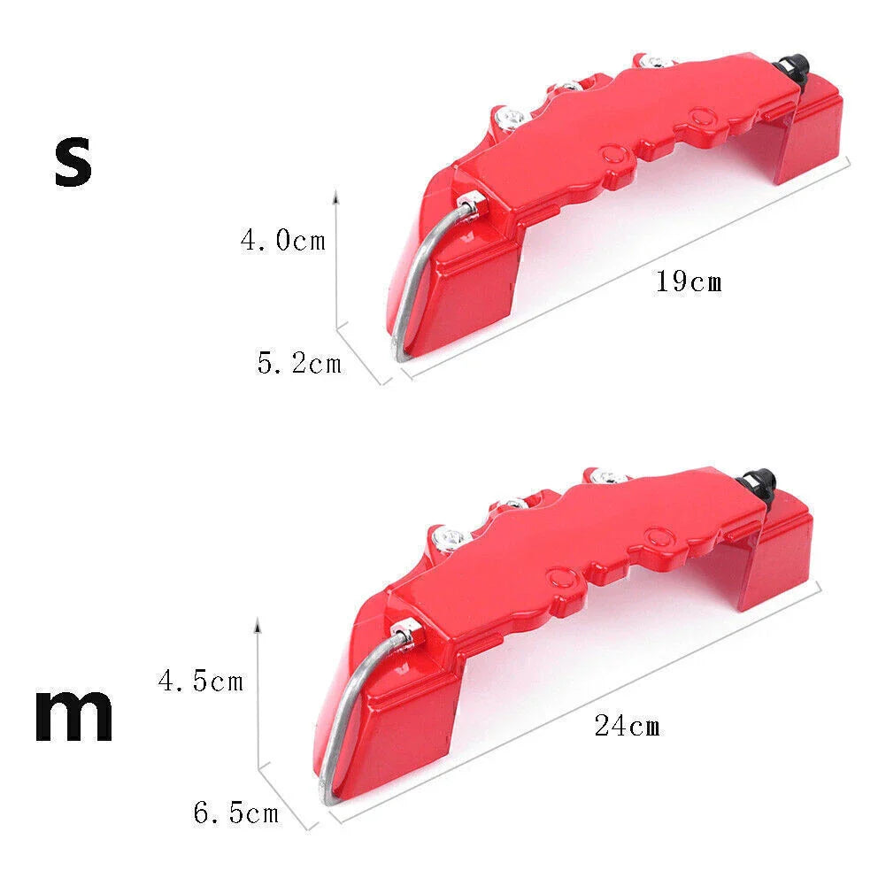 4 x Red Disc Brake Caliper Covers for Car 16-17" Wheels (2016-2017)