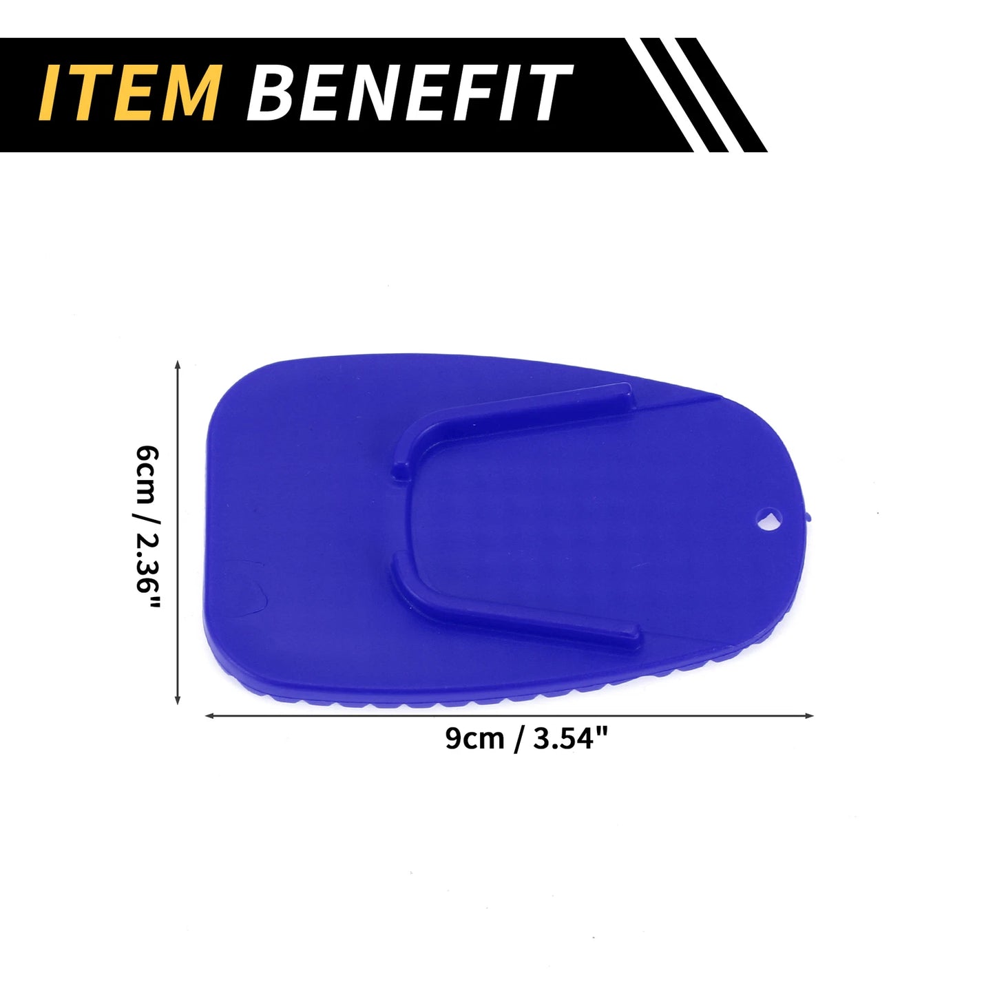 Set of 2 Universal Motorcycle Kickstand Pads 3.54"x2.36" Blue
