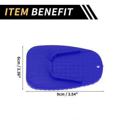 Set of 2 Universal Motorcycle Kickstand Pads 3.54"x2.36" Blue