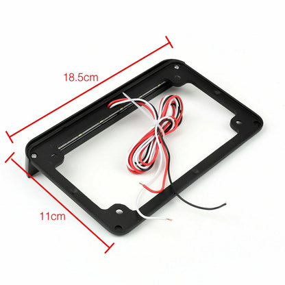 6" LED License Plate Frame with Tail Brake Light for Universal Motorcycle