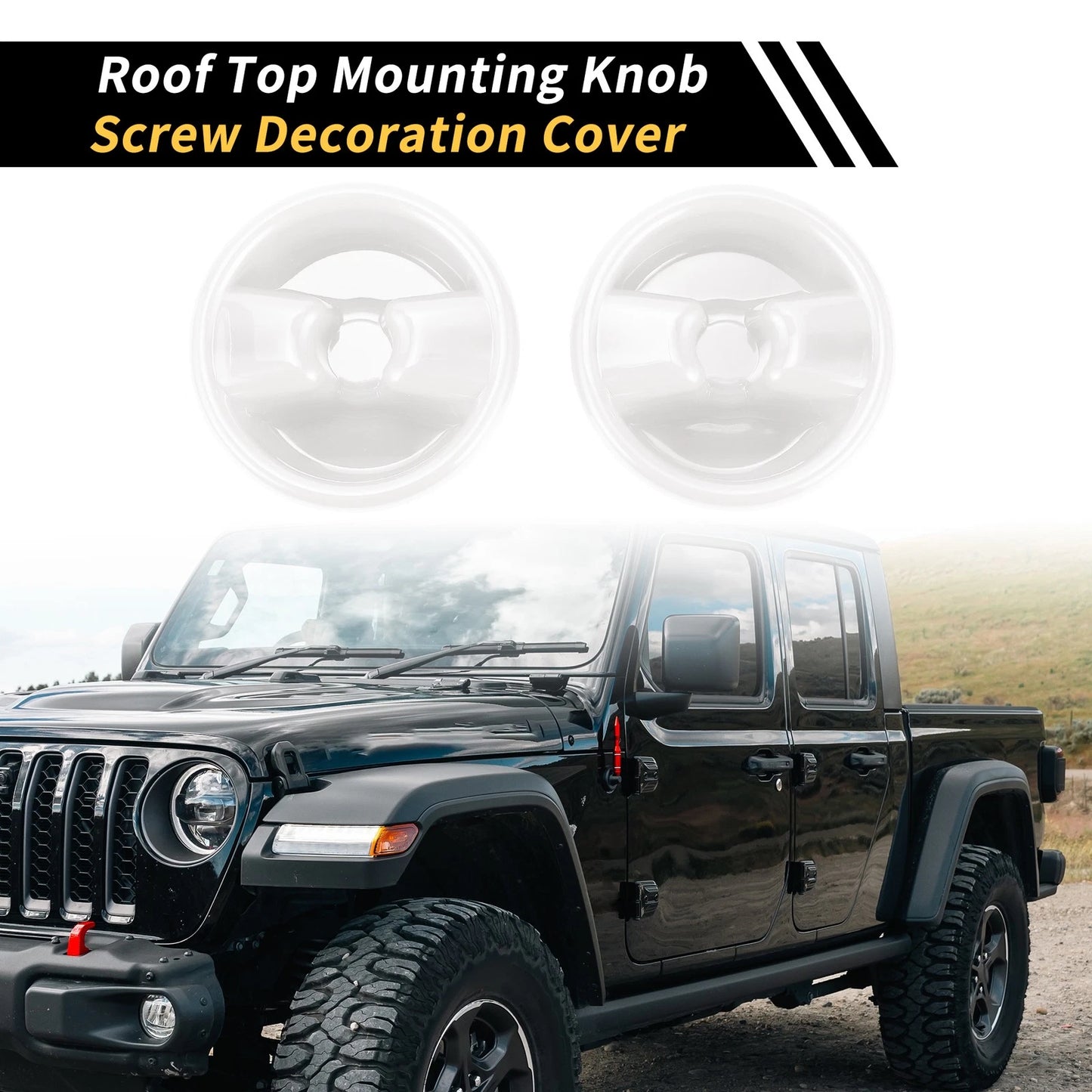 Roof Top Mounting Knob Screw Cover for Jeep Wrangler JK (2007–2017) White