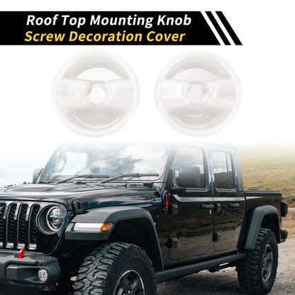 Roof Top Mounting Knob Screw Cover for Jeep Wrangler JK (2007–2017) White