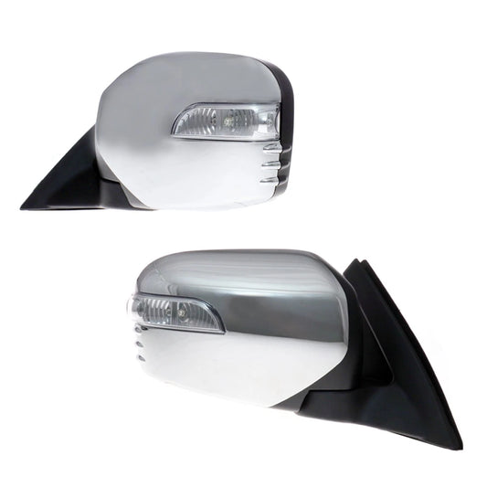 Chrome LED Electric Wing Mirrors for Mitsubishi L200 Triton (2006–2016)