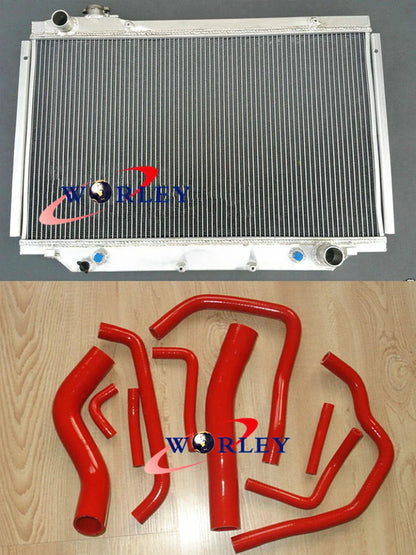 Aluminum Radiator + Blue Hose for Toyota Land Cruiser 80 Series (1990-1998)
