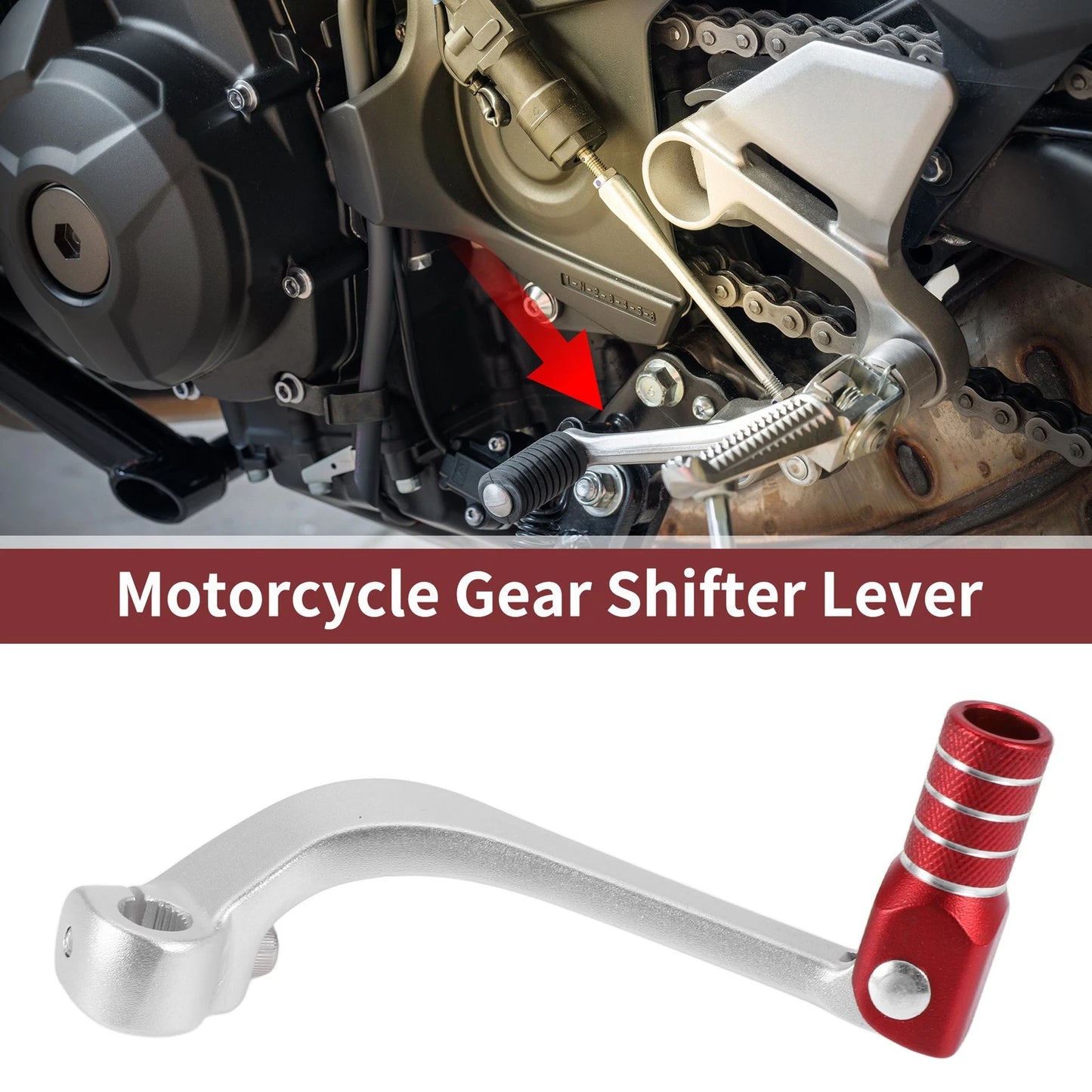 Folding Gear Shifter Lever for Honda CRF110F (2013–2018) Silver Tone