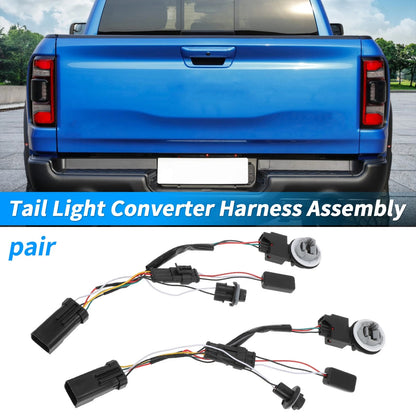 2X Tail Light Converter Harness Wiring Assembly for Ram 2500 3500 (2013–2018)