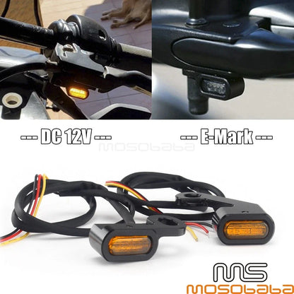 Mini Amber LED Turn Signal Lights for Harley Touring Softail