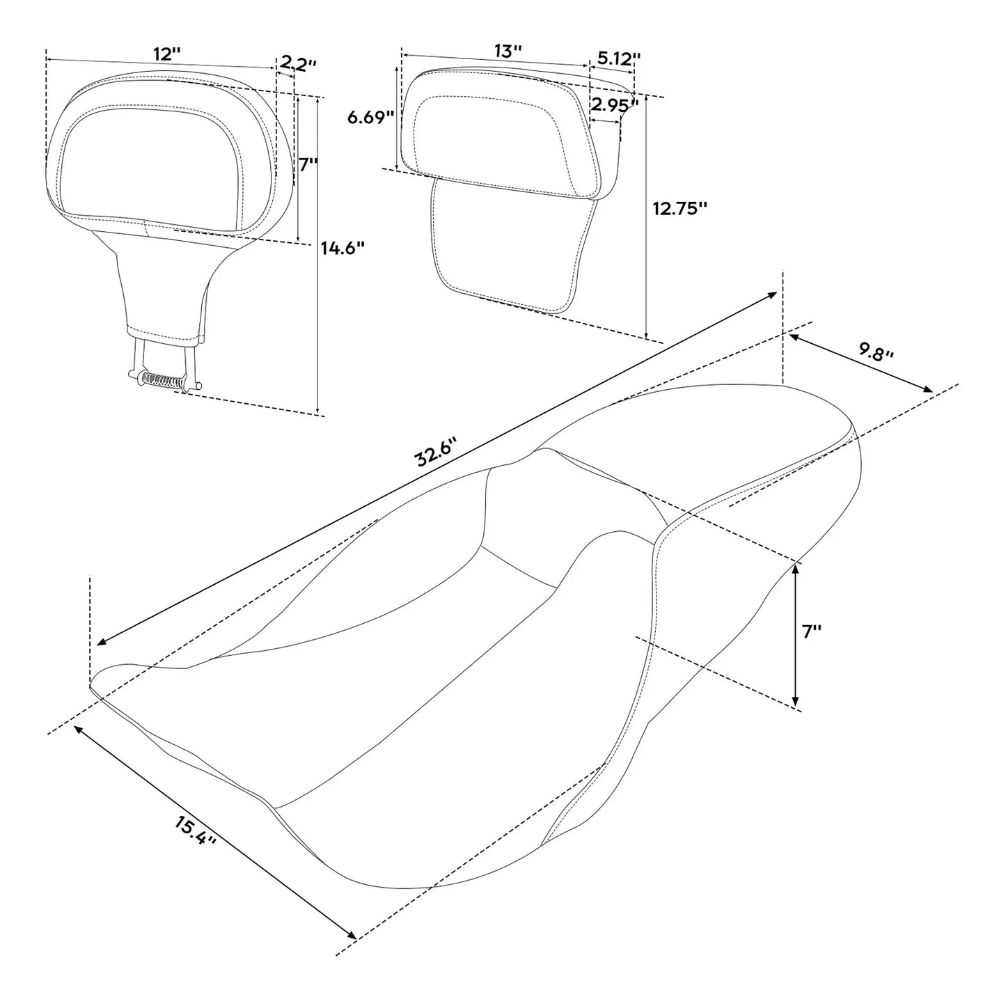 Seat Backrest for Harley Street Glide Electra Glide (2014 - 2023)