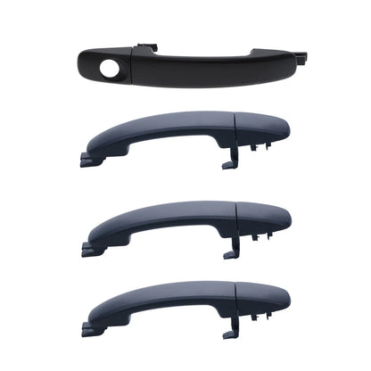 4 x Front + Rear Black Outer Door Handle for Ford Ranger (2011–2022)