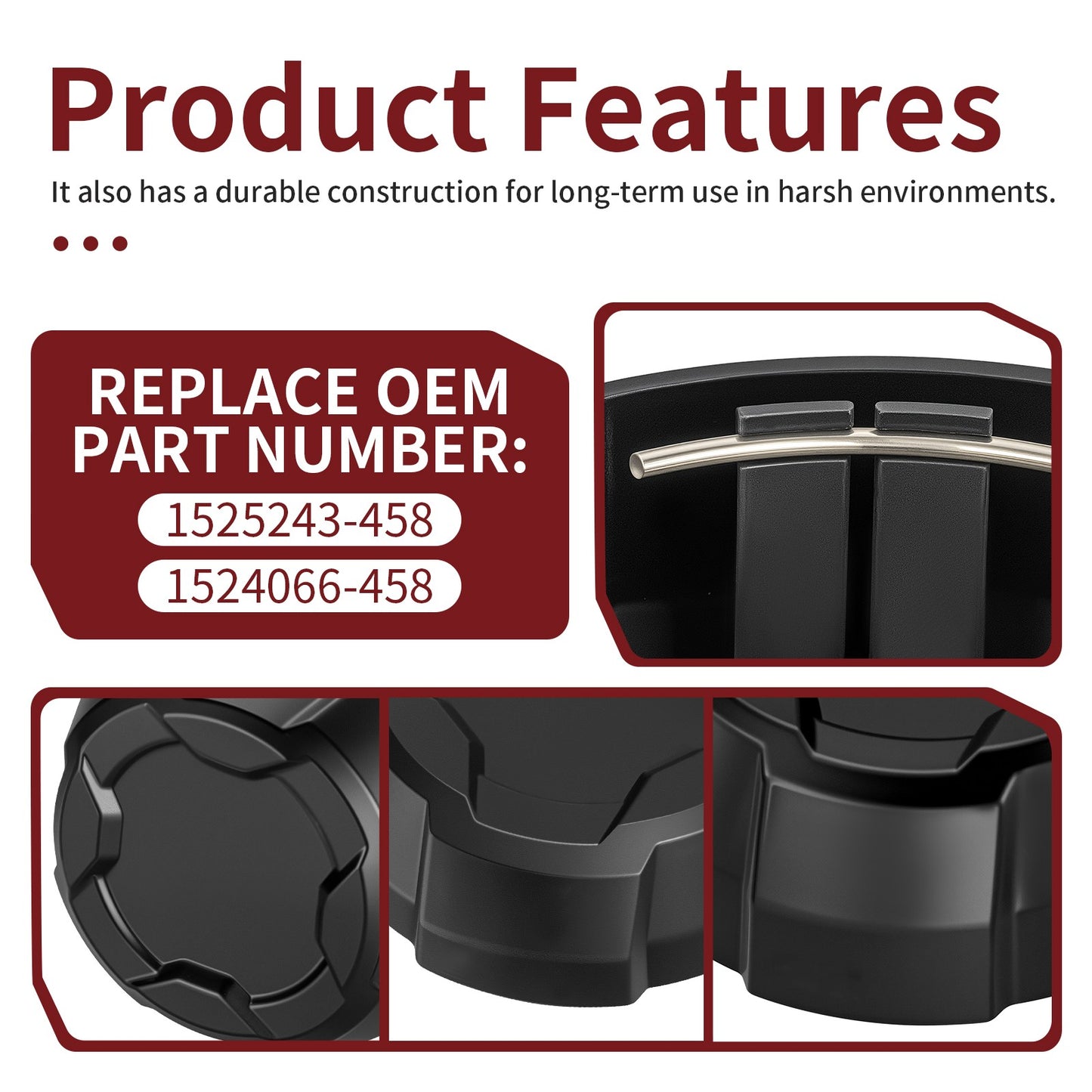 Set of 4 Wheel Rim Caps for Polaris Ranger 570 Crew (2015–2021)