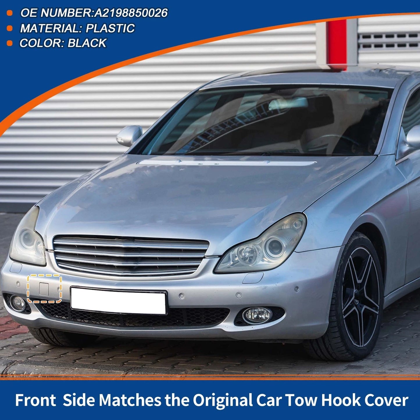 Tow Hook Cover for Mercedes-Benz CLS (2004–2007) No.A2198850026 Black