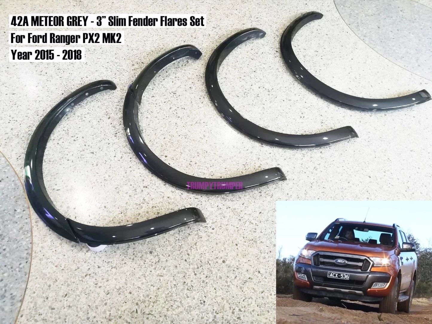Slim Fender Flares Wheel Arch for Ford Ranger (2015-2018)