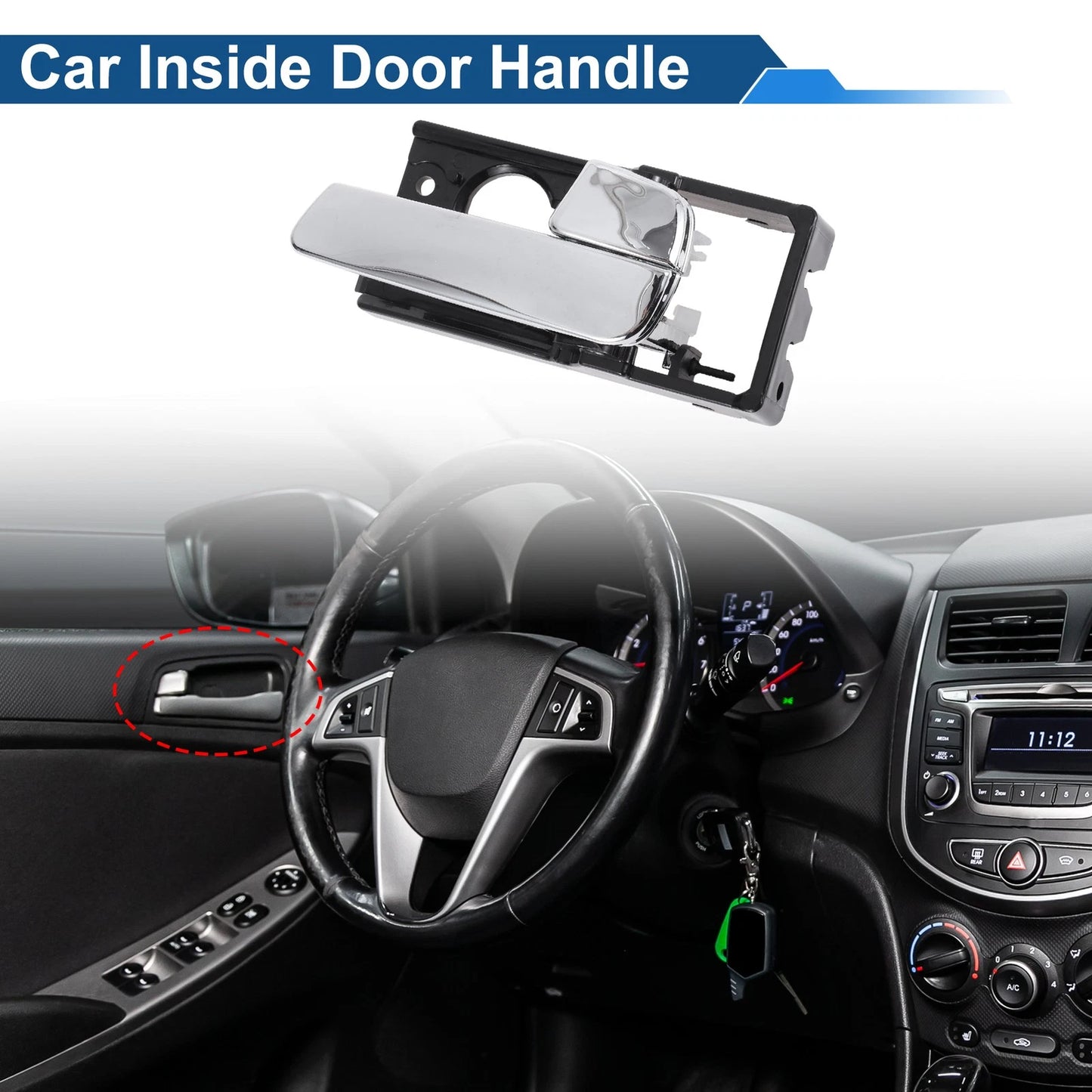 Front Driver Side Interior Door Handle for Kia Rio (2007–2011) No. 826201G000