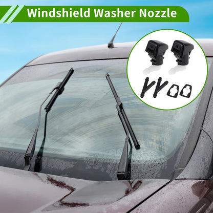 2X Windshield Washer Nozzle with Y Hose Connector for Ford Edge (2011–2015)