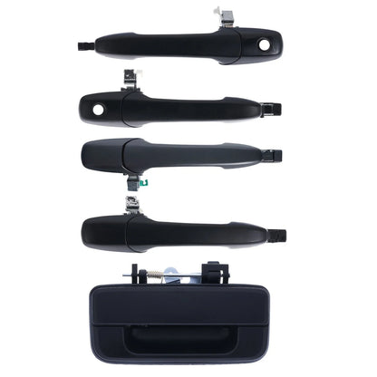 5pc FRONT, REAR & TAILGATE Door Handle Outer Black for Ford Ranger (2011–2015)